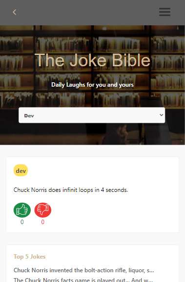 Jokes Bible website developed using React js